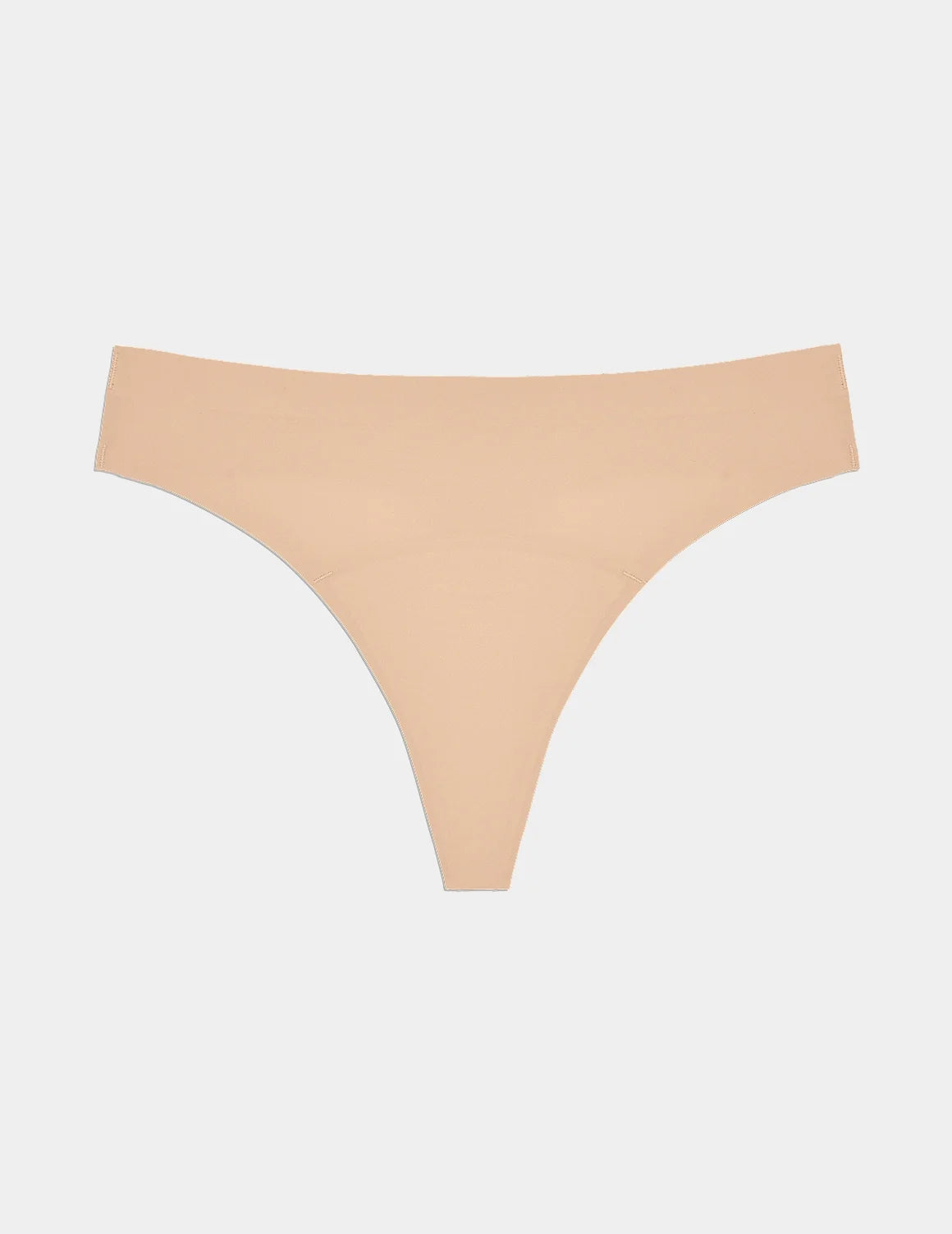 Super Leakproof® No-Show Thong shown front-facing against a light gray background – Warm Sand – view 8 of 28