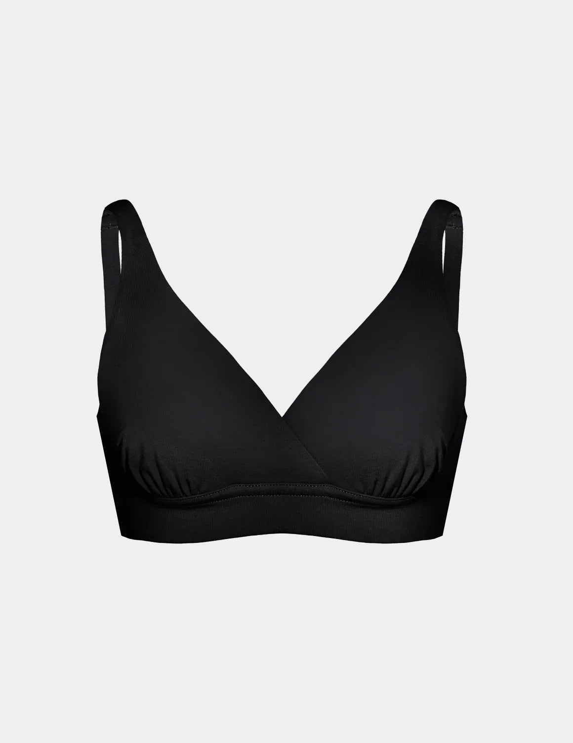 View of SweetDreams Nursing Bra shown front-facing against a light gray background – Black – view 3 of 11
