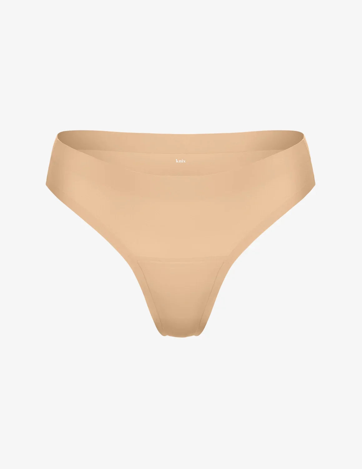 Light Leakproof No-Show Thong shown front-facing against a light gray background – Warm Sand – view 6 of 9