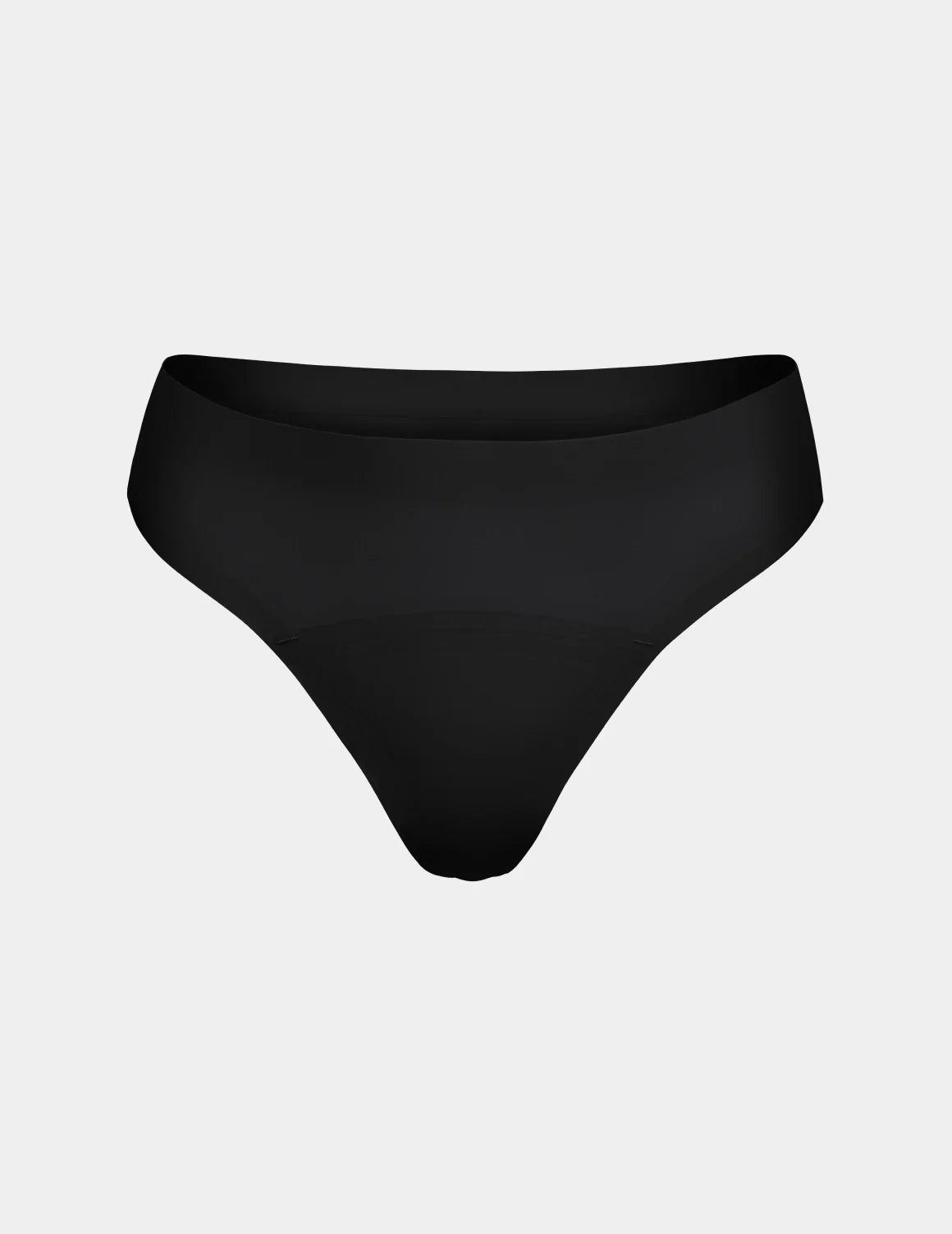 Light Leakproof UltraThin No-Show Thong shown front-facing against a light gray background – Black – view 10 of 40