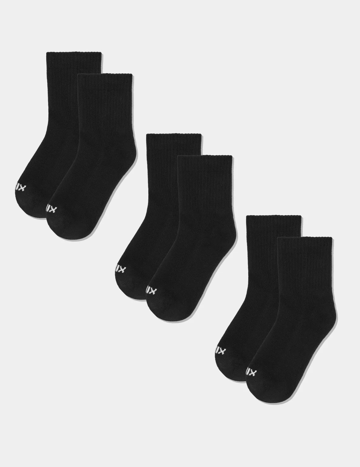 365 Ankle Socks 3-Pack shown front-facing against a light gray background – Black – view 3 of 6