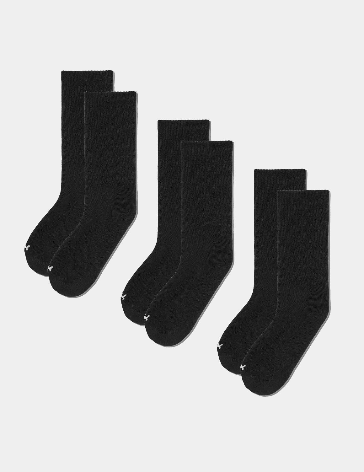 365 Crew Socks 3-Pack shown front-facing against a light gray background – Black – view 3 of 6