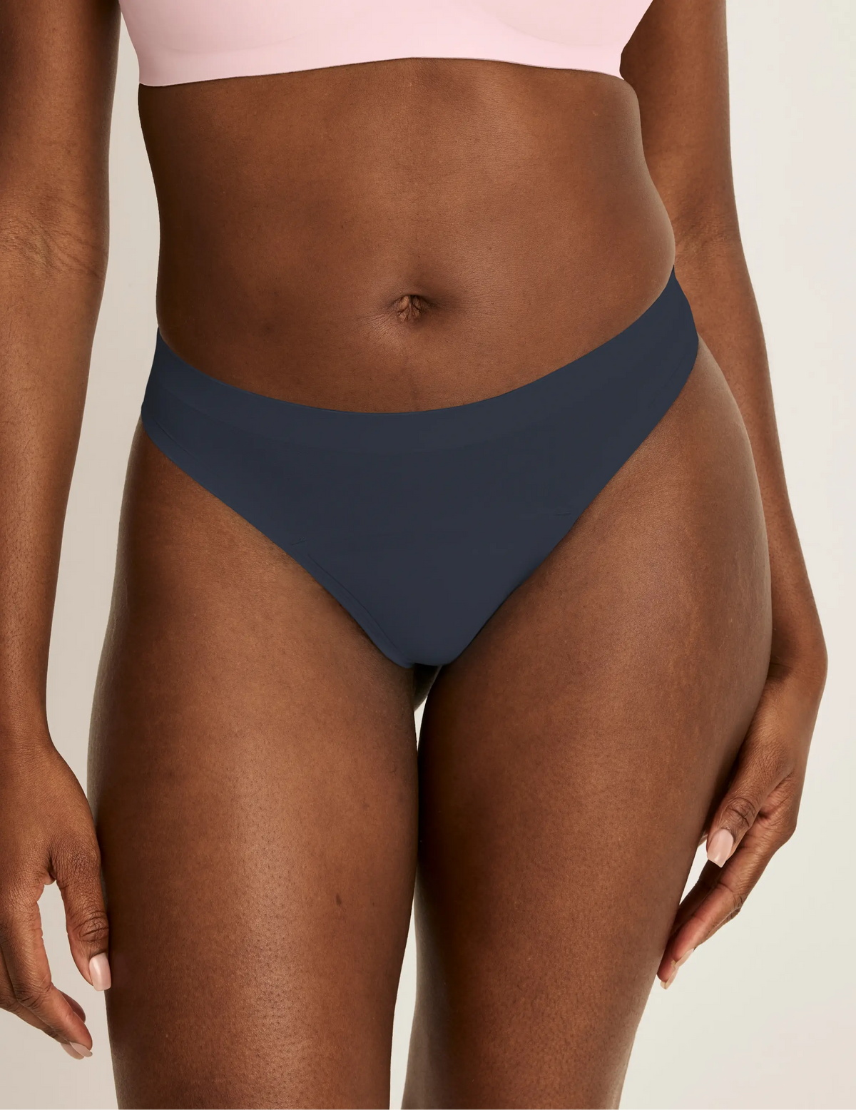 Light Leakproof No-Show Thong 3-Pack – Twilight Navy/Damask/Pink Party – view 3 of 10