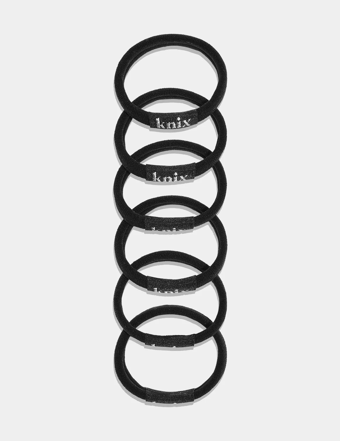 No-Slip Hair Ties 6-Pack shown front-facing against a light gray background – Black – view 1 of 2
