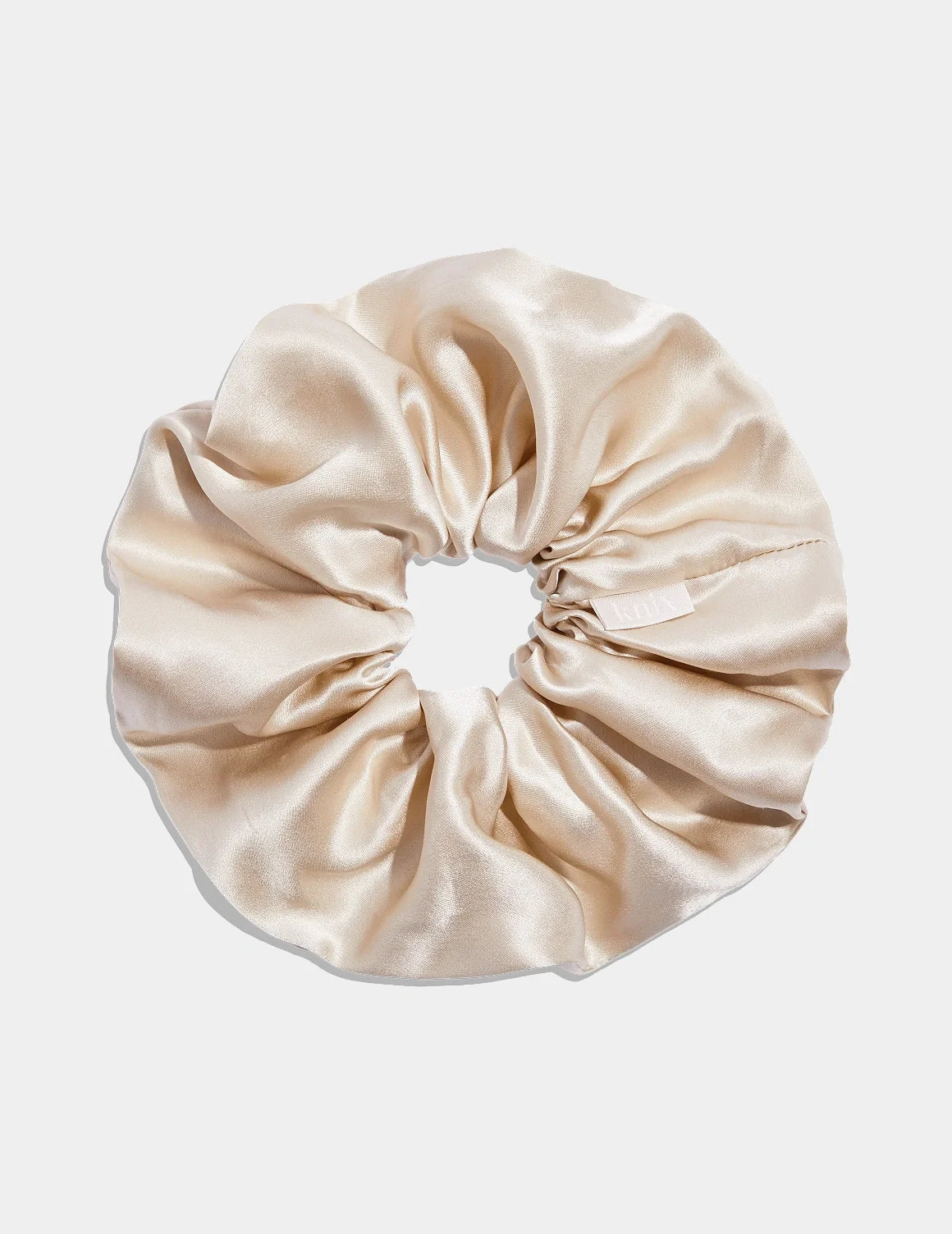 Silk Jumbo Scrunchie shown front-facing against a light gray background – Ivory – view 2 of 2