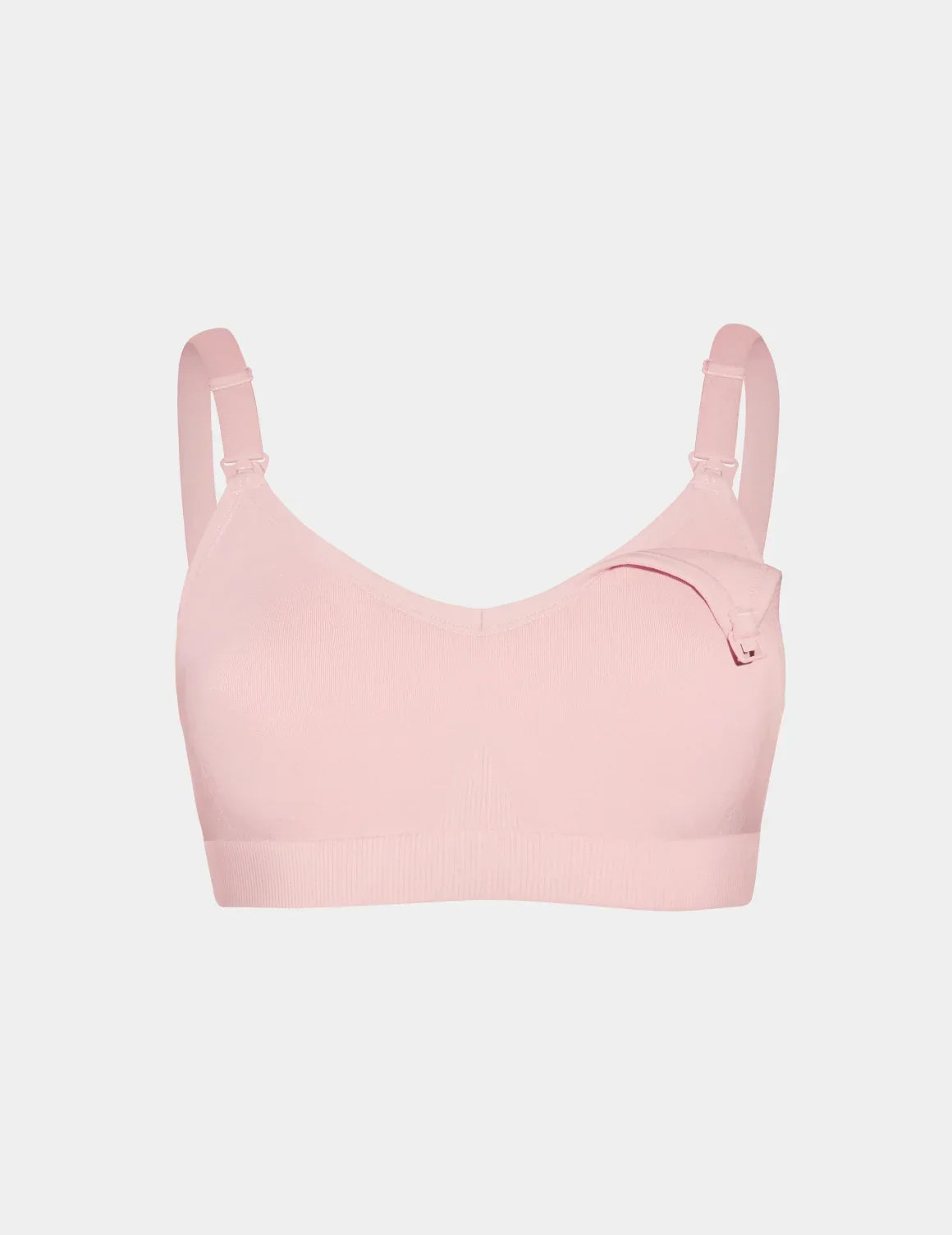 View of BlissFit™ Nursing/Pumping Bra shown front-facing against a light gray background – Rose Water – view 4 of 13