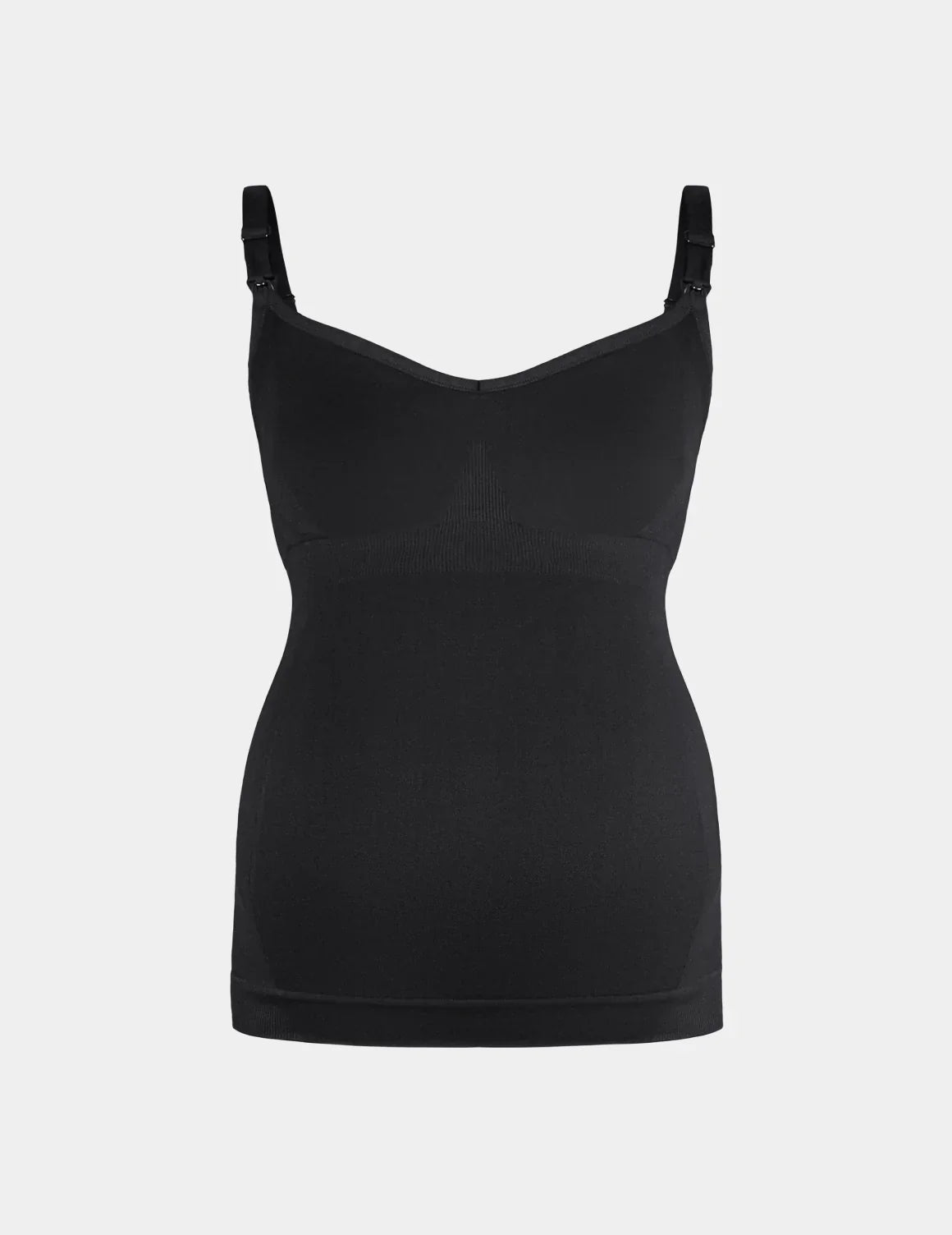 BlissFit™ Nursing Tank shown front-facing against a light gray background – Black – view 3 of 10