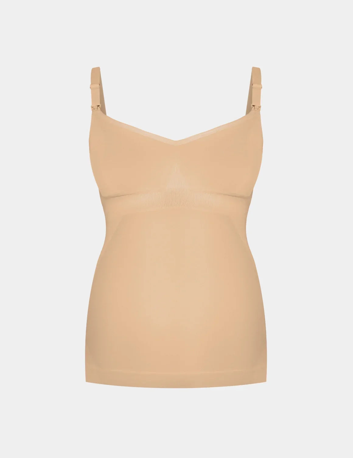 BlissFit™ Nursing Tank shown front-facing against a light gray background – Warm Sand – view 4 of 10