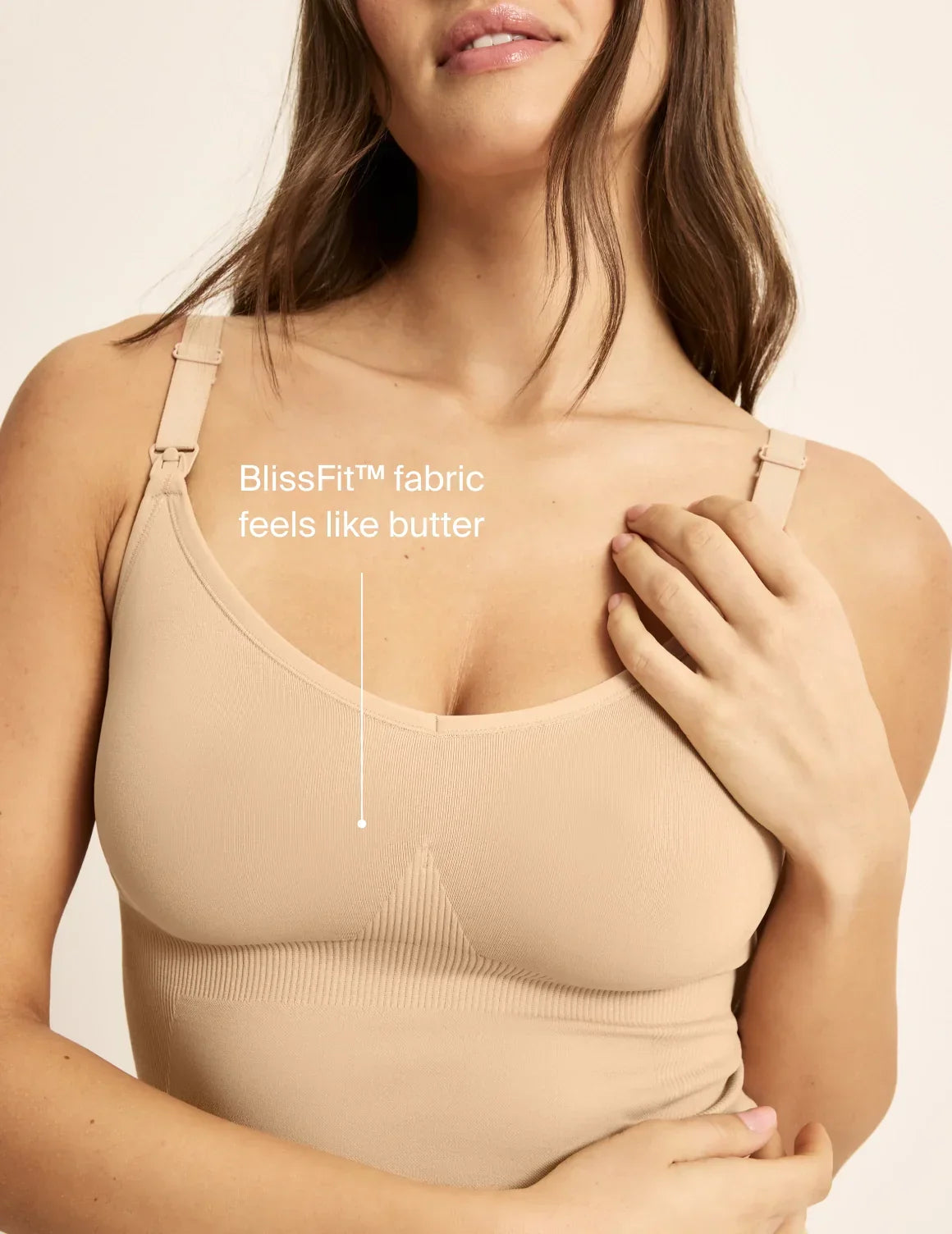 BlissFit™ Nursing Tank – On image text: BlissFit™ fabric feels like butter – view 8 of 10