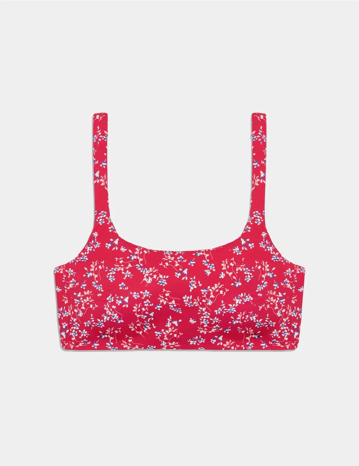 Teen Square Neck Scoop Bikini Top shown front-facing against a light gray background – Poppy Petal – view 5 of 28