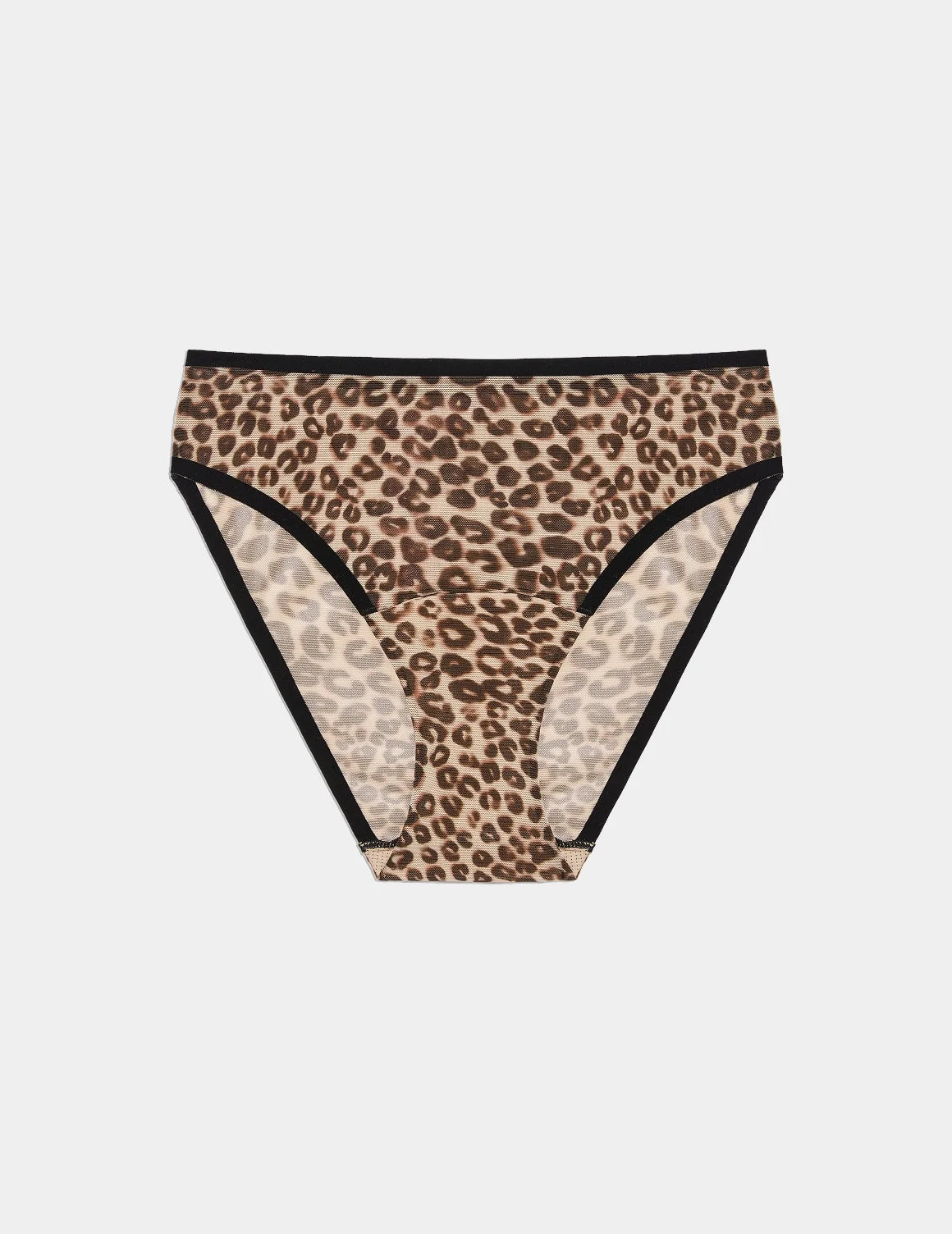 Essential Full Mesh French Cut shown front-facing against a light gray background – Cheetah Print – view 10 of 13