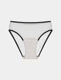 White with Black Polka Dot