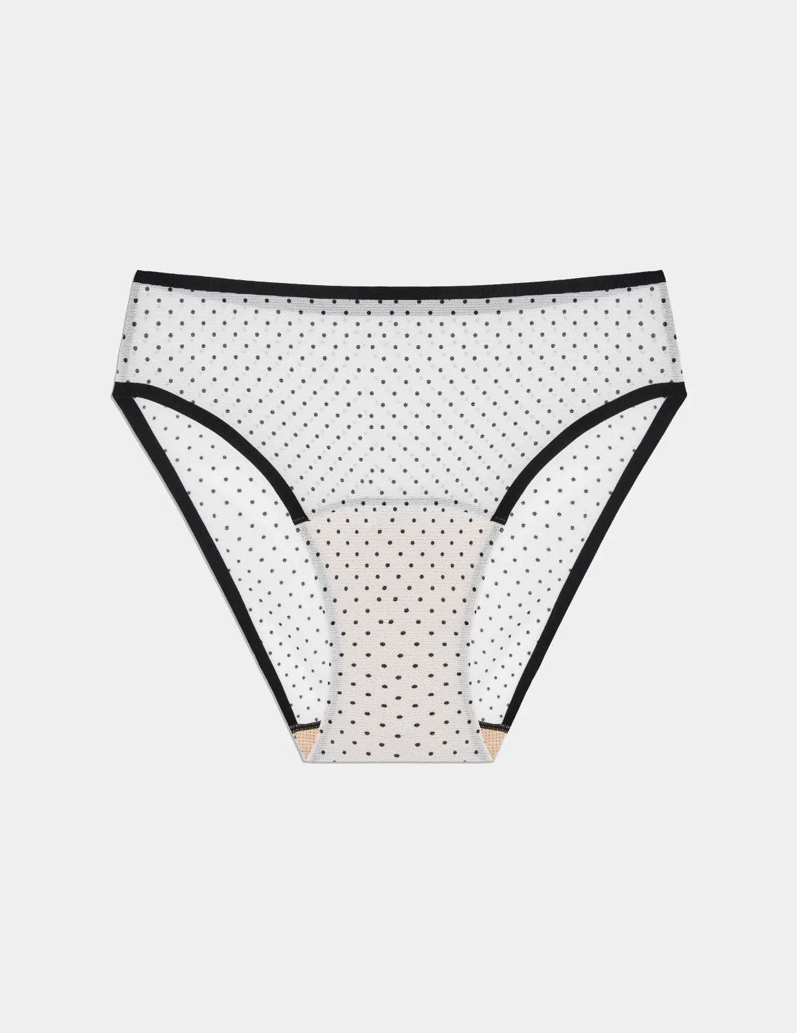 Essential Full Mesh French Cut shown front-facing against a light gray background – White with Black Polka Dot – view 2 of 13