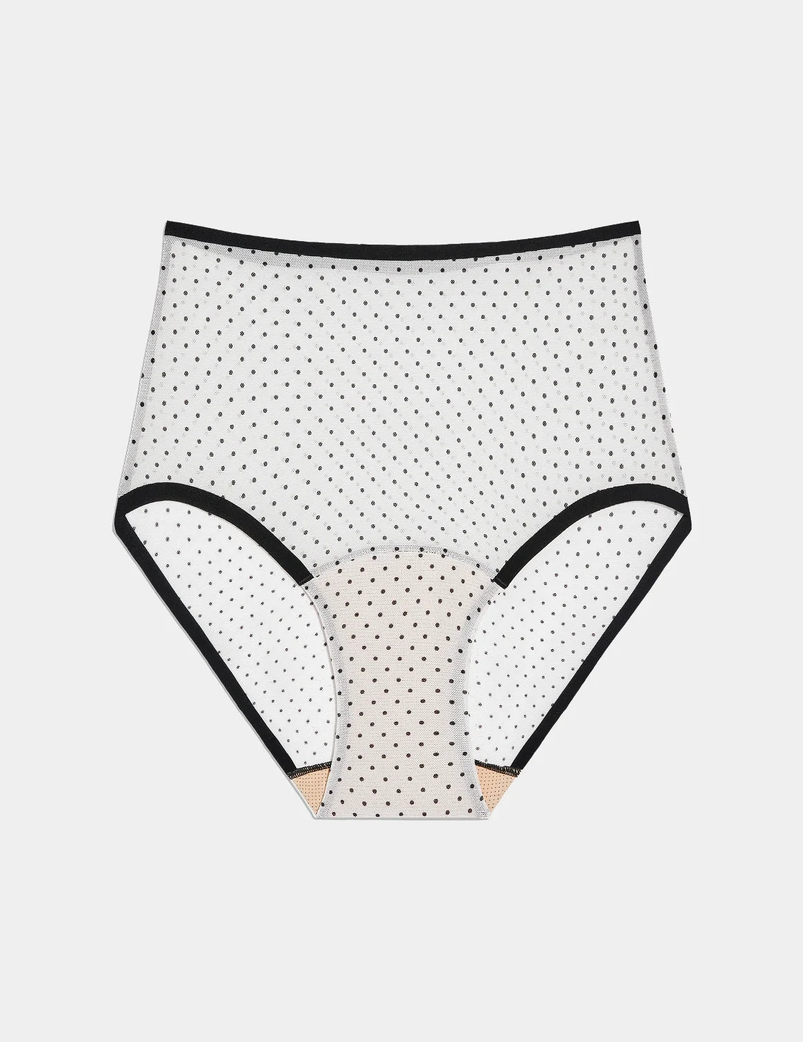 Essential Full Mesh High Rise shown front-facing against a light gray background – White with Black Polka Dot – view 2 of 12