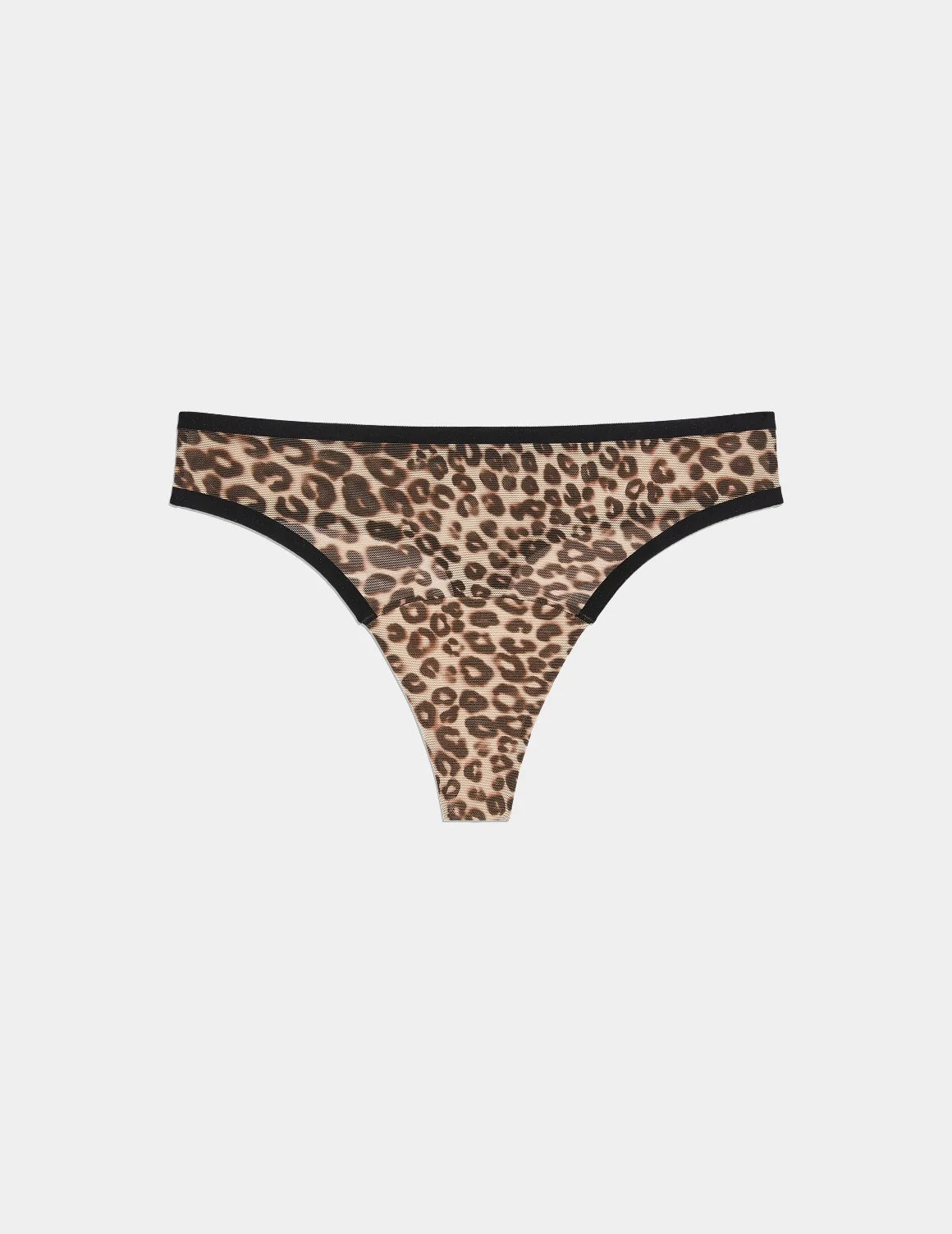 Essential Full Mesh Thong shown front-facing against a light gray background – Cheetah Print – view 11 of 13