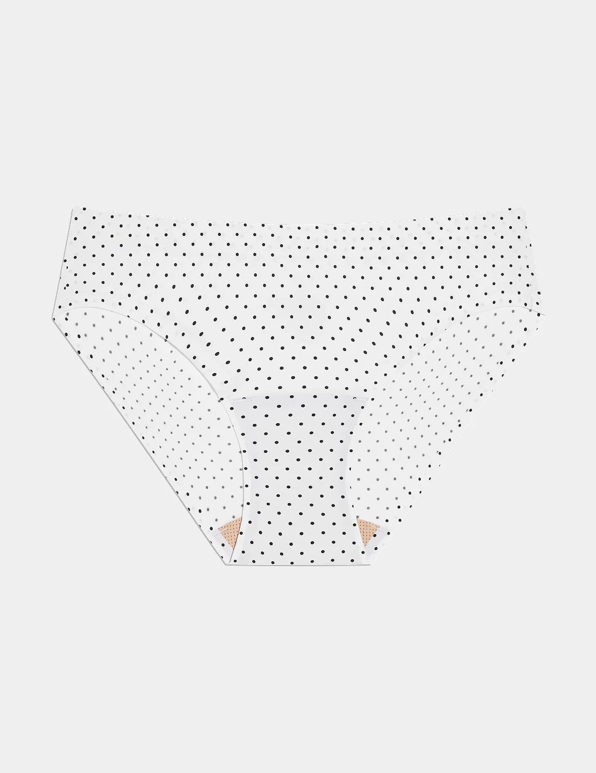 Essential No-Show Bikini shown front-facing against a light gray background – White with Black Polka Dot – view 6 of 31