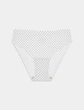 White with Black Polka Dot