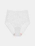 White with Black Polka Dot