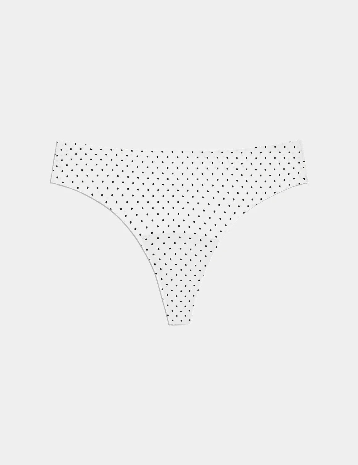 Essential No-Show Thong shown front-facing against a light gray background – White with Black Polka Dot – view 2 of 32