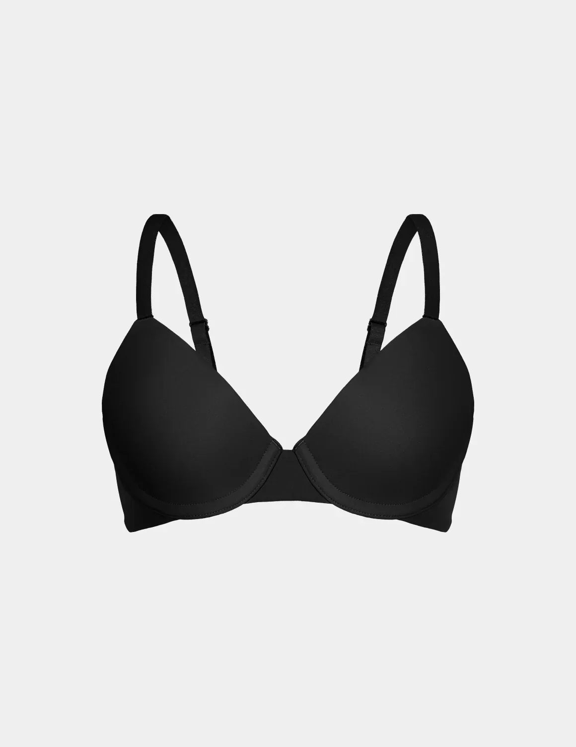 View of FreeFlex™ Demi Bra shown front-facing against a light gray background – Black – view 8 of 42