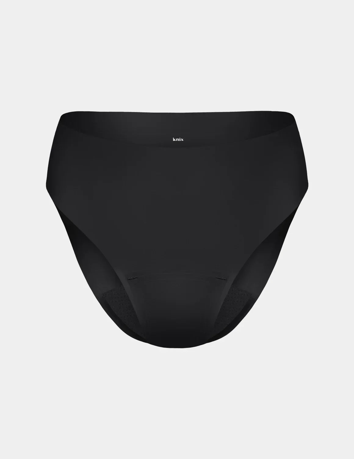 Light Leakproof No-Show French Cut shown front-facing against a light gray background – Black – view 2 of 8