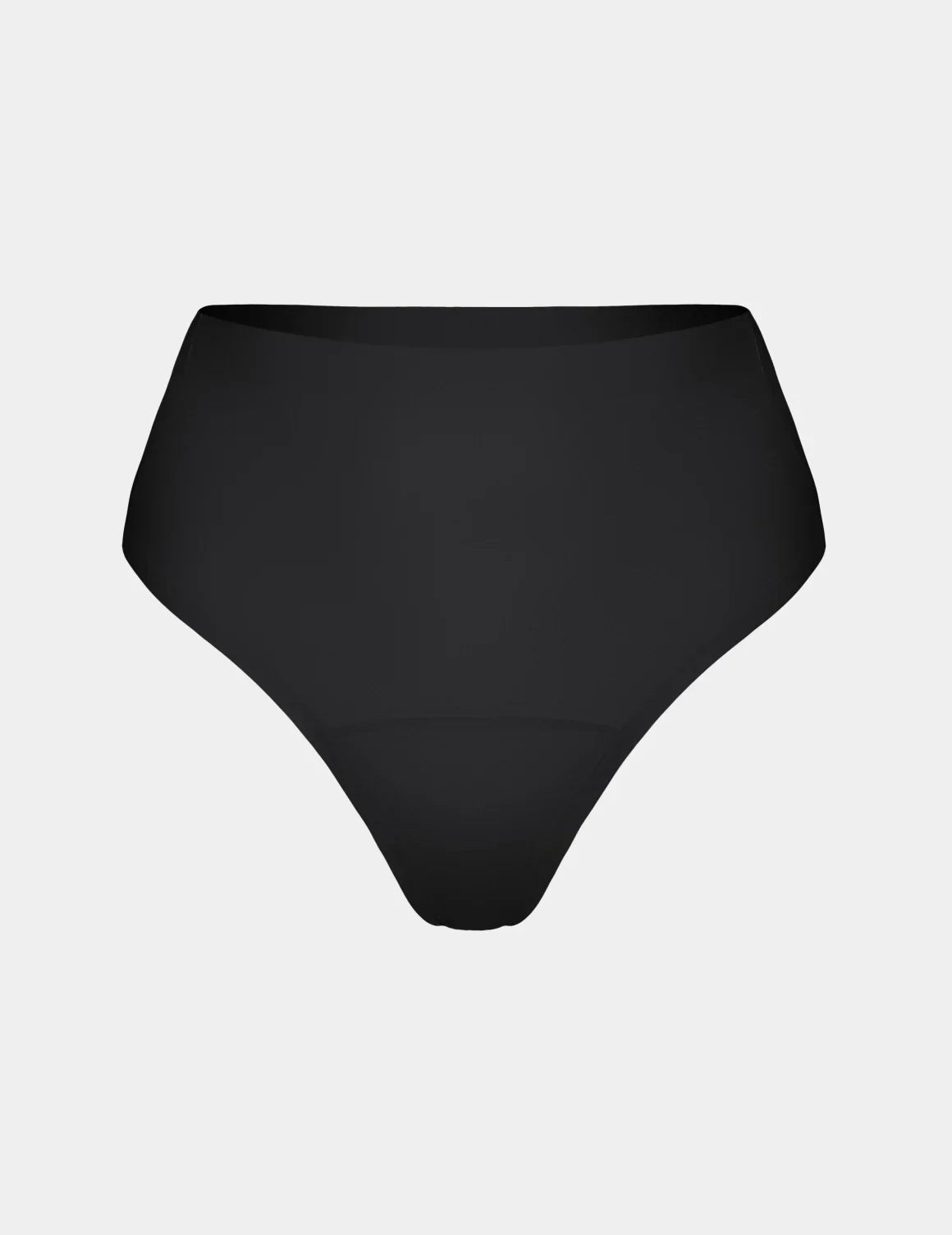 Essential No-Show High Rise Thong shown front-facing against a light gray background – Black – view 2 of 8