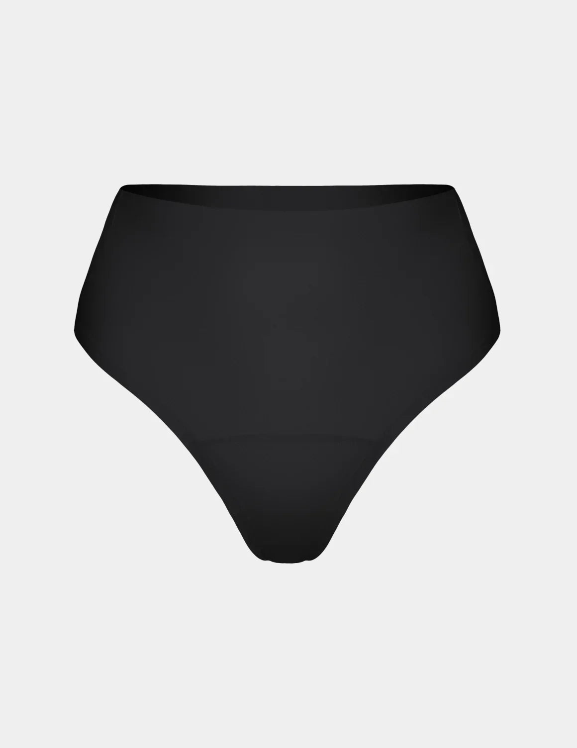 Light Leakproof No-Show High Rise Thong shown front-facing against a light gray background – Black – view 2 of 9