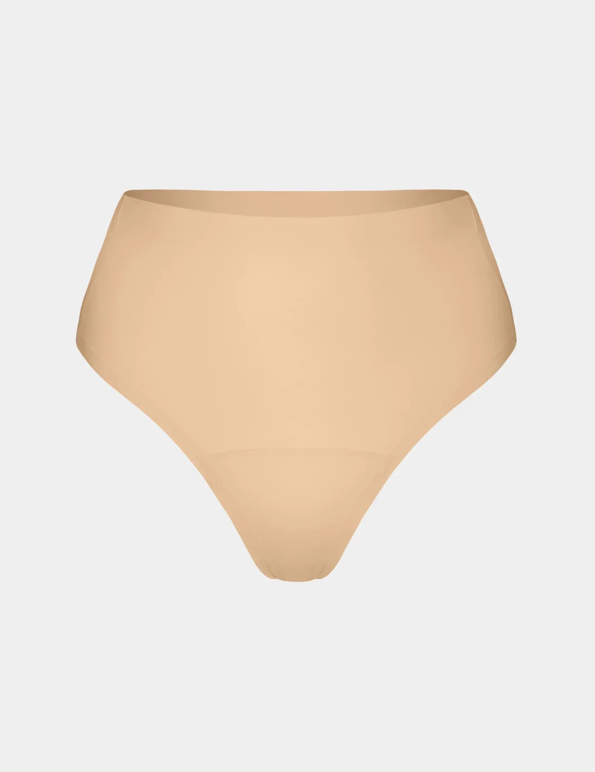Light Leakproof No-Show High Rise Thong shown front-facing against a light gray background – Warm Sand – view 6 of 8