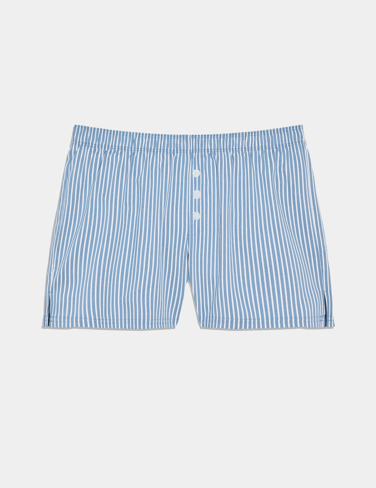 Teen Super Leakproof® Sleepover Boxer shown front-facing against a light gray background – Blue Stripe – view 10 of 39