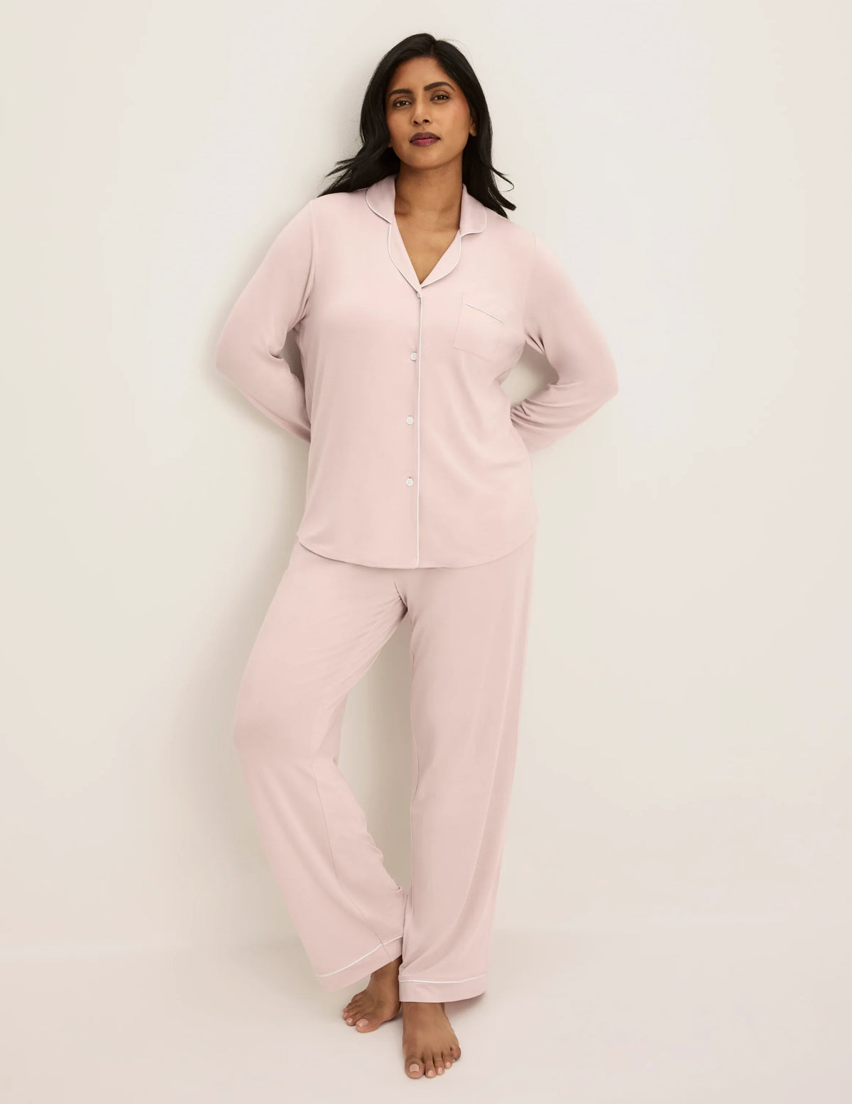 Modal Long Sleeve Sleep Set – Hush/White – view 11 of 35