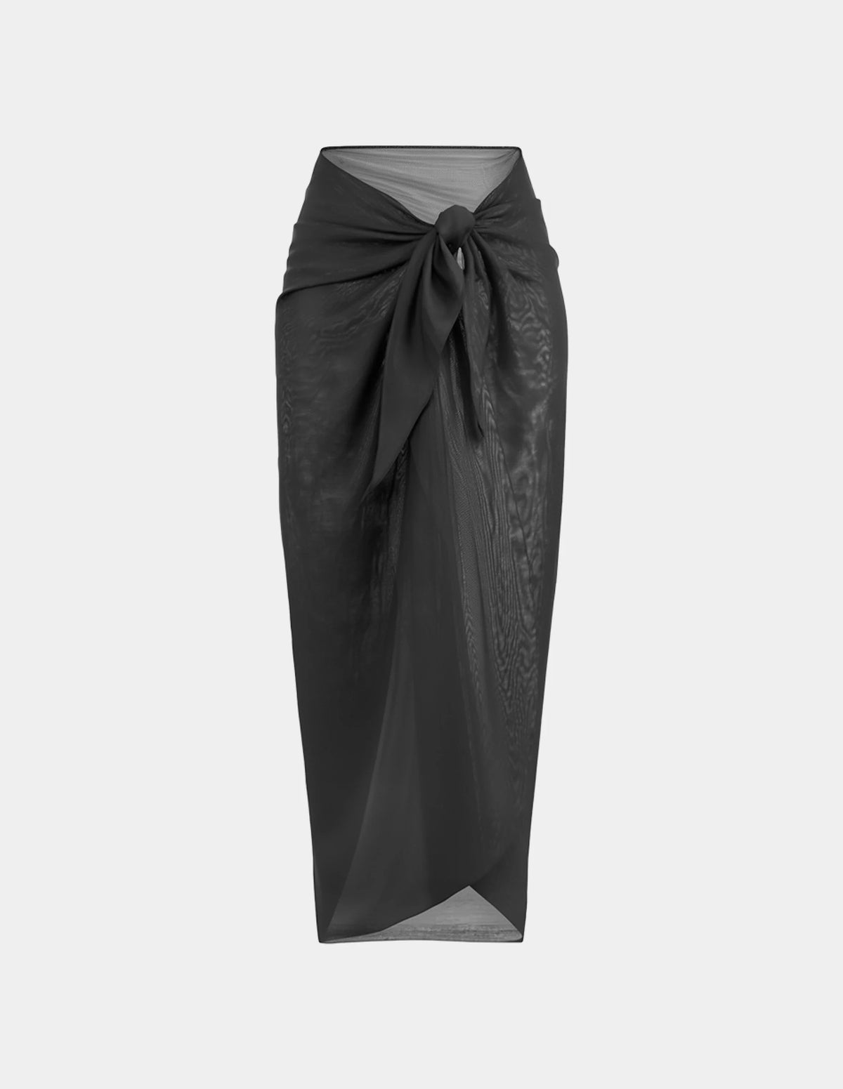 Mesh Sarong shown front-facing against a light gray background – Black – view 2 of 9