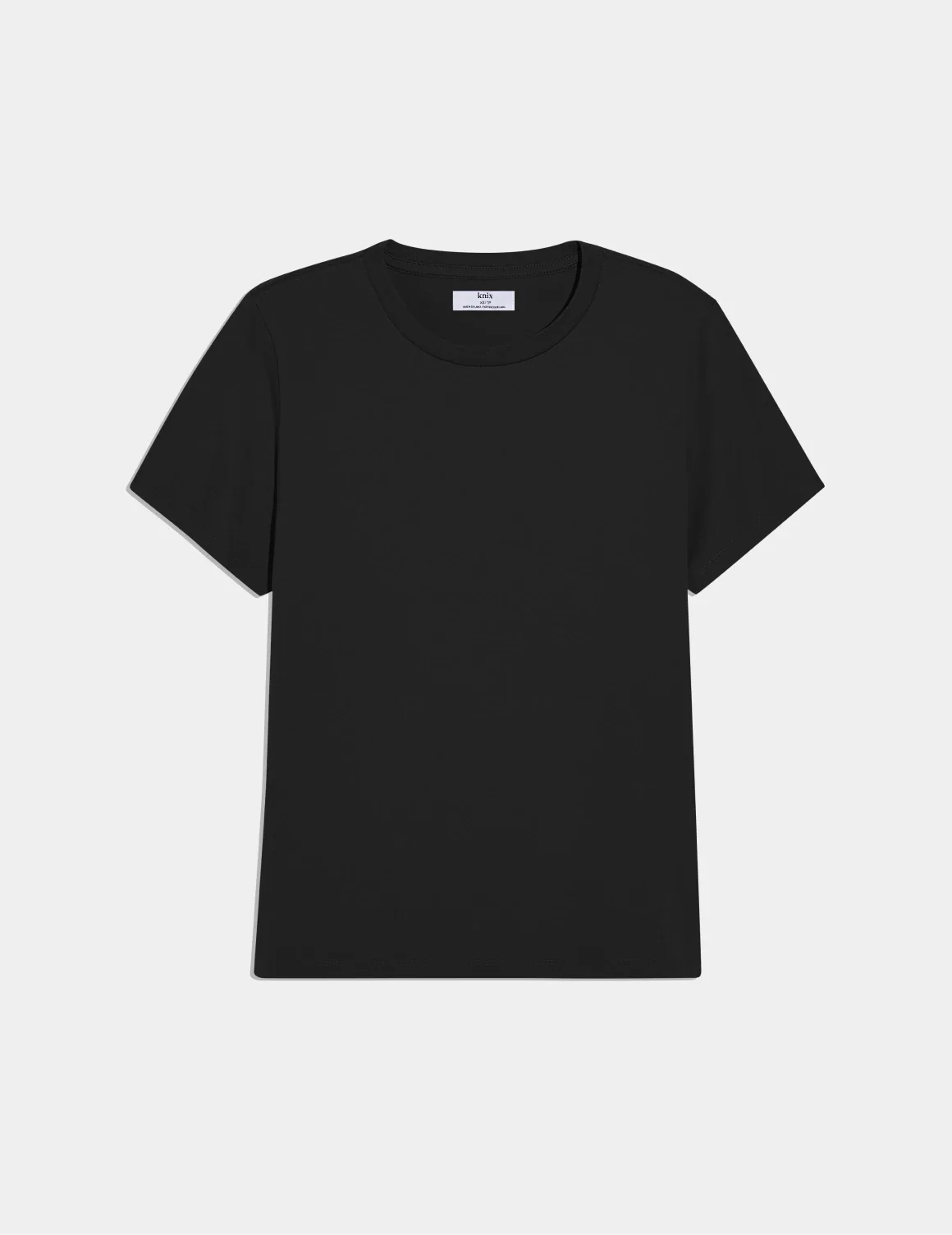 Cotton Relaxed T-Shirt shown front-facing against a light gray background – Black – view 7 of 20