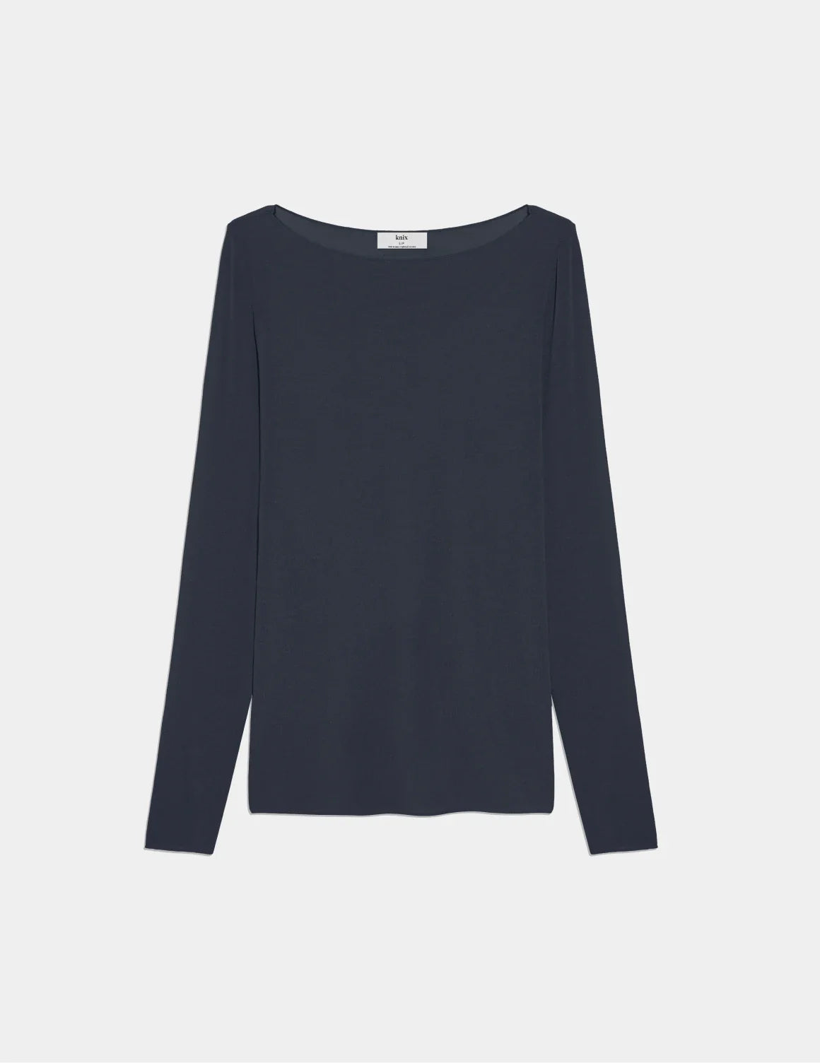 Cashmere Mist Boatneck Top shown front-facing against a light gray background – Twilight Navy – view 11 of 17