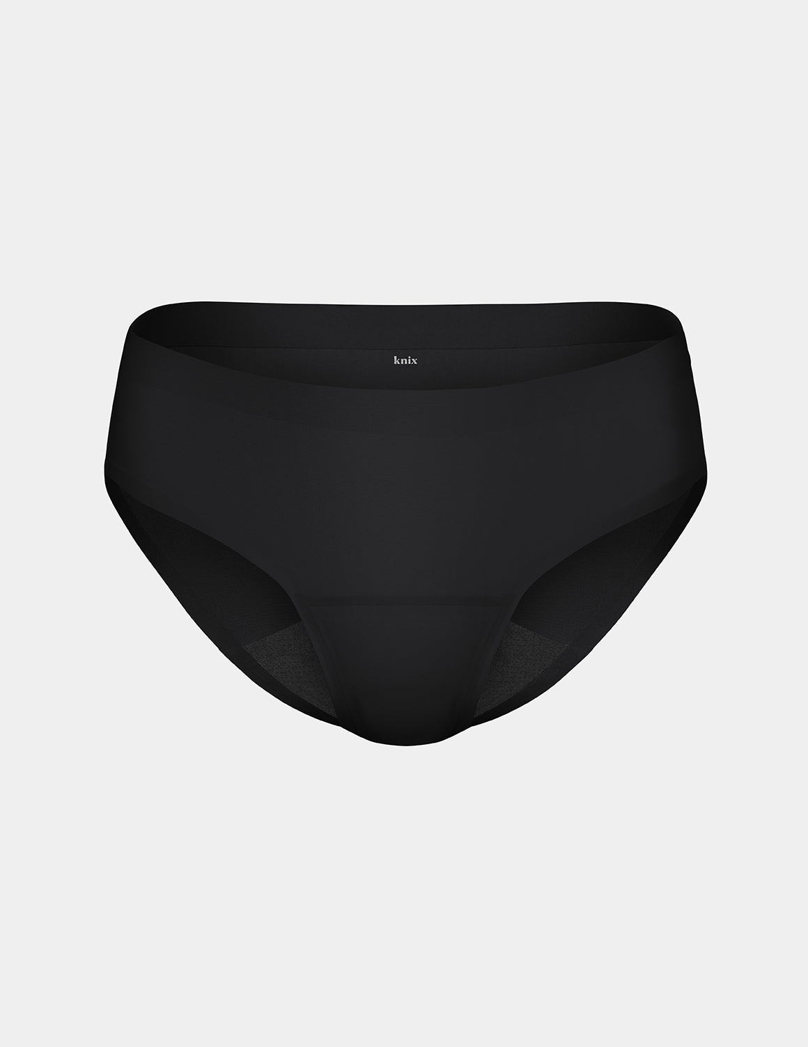 Light Leakproof No-Show Bikini shown front-facing against a light gray background – Black – view 2 of 22
