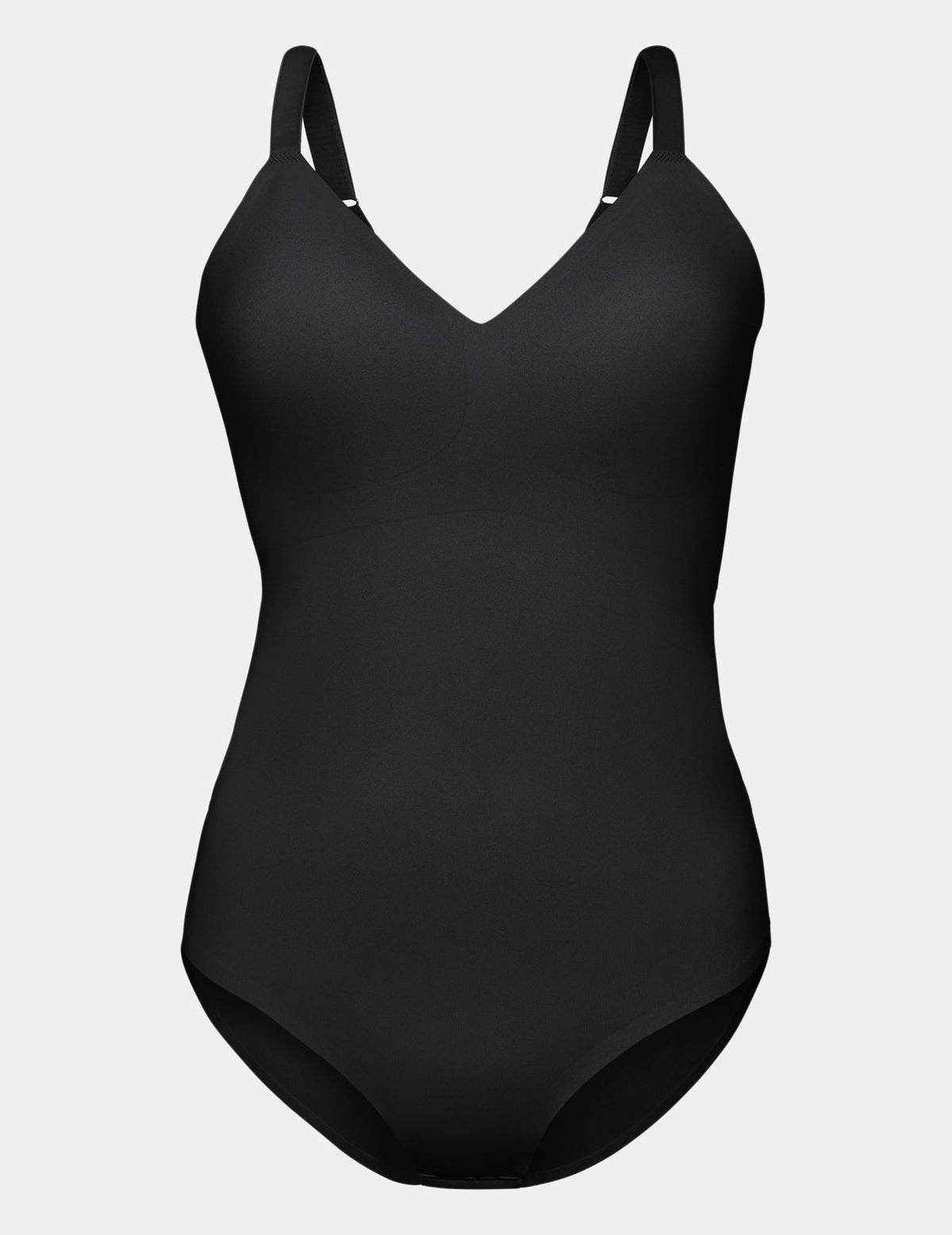 LuxeLift Bodysuit shown front-facing against a light gray background – Black – view 5 of 16