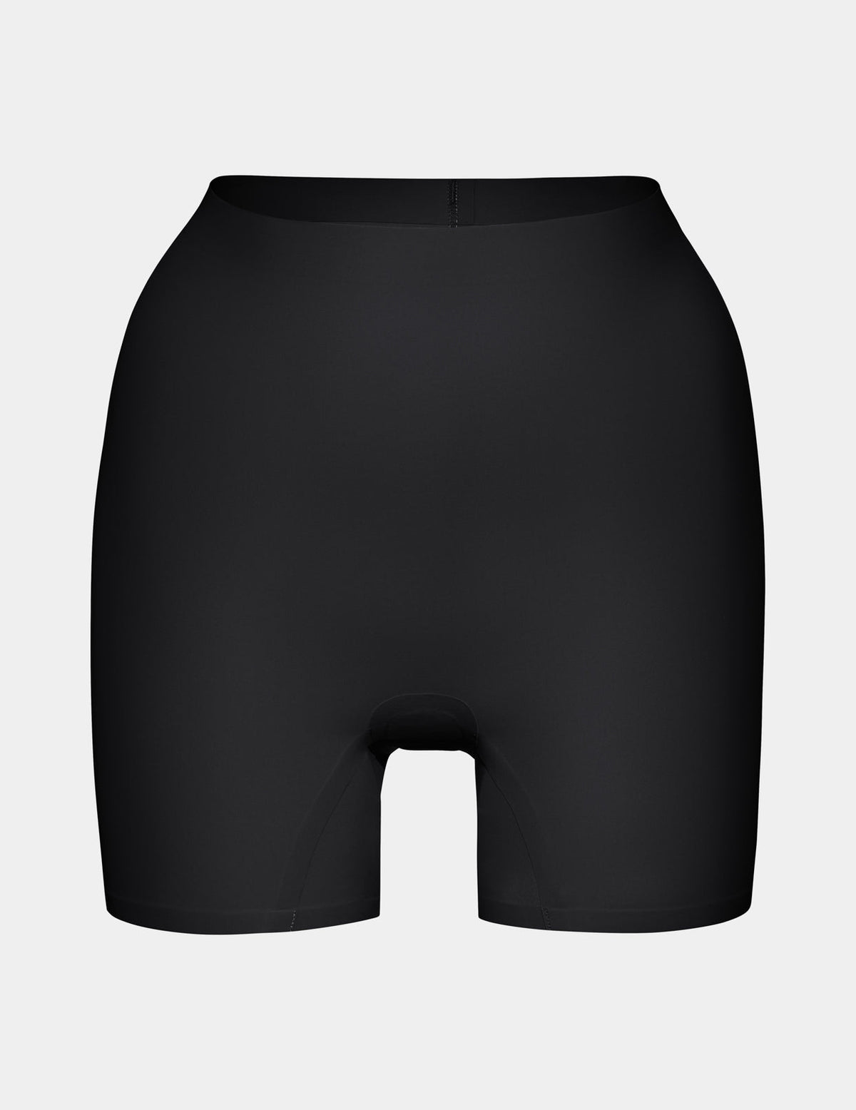 Shortie Thigh Saver® 4” shown front-facing against a light gray background – Black – view 2 of 25