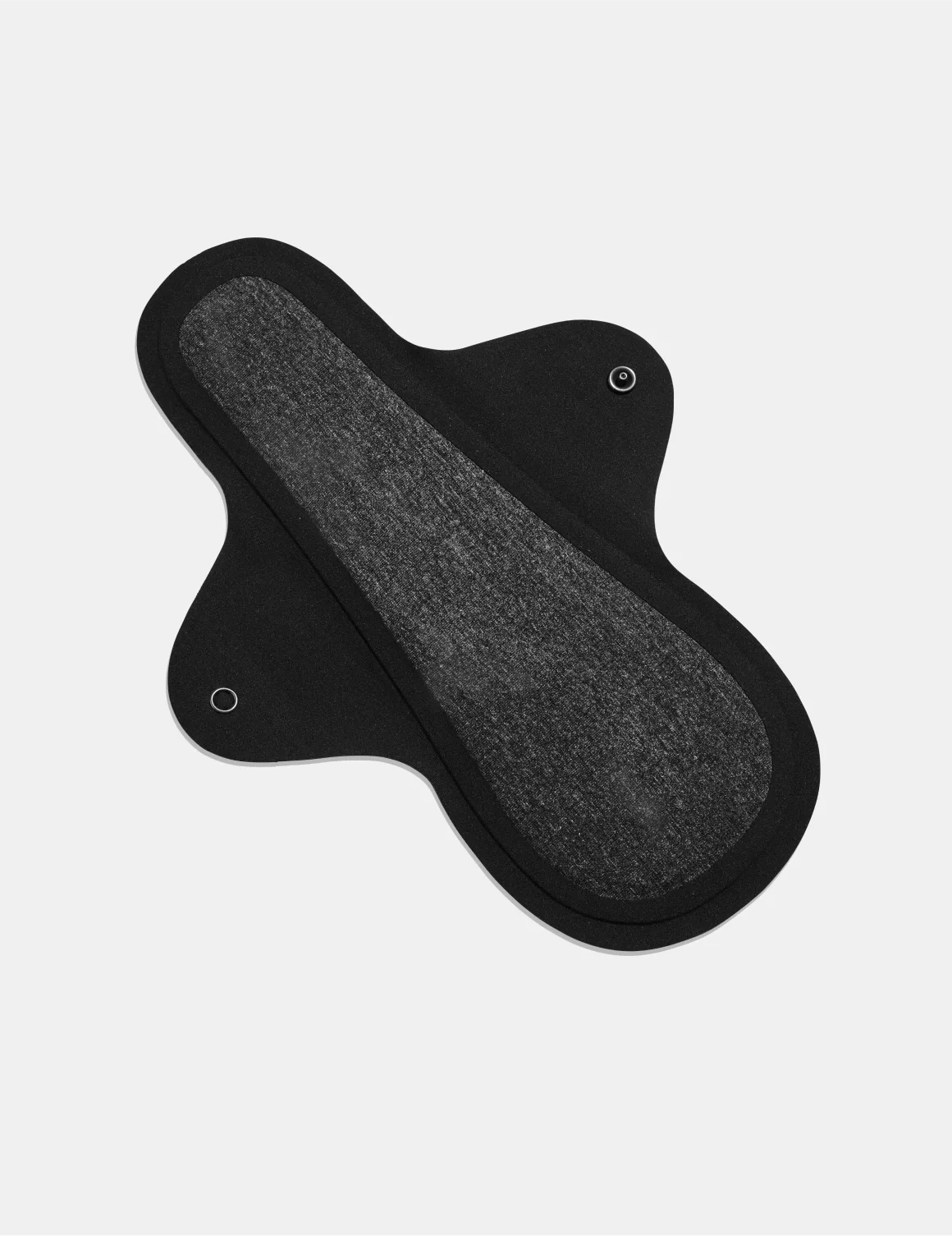 Teen Super Leakproof Reusable Snap Pads shown front-facing against a light gray background – Black – view 4 of 5