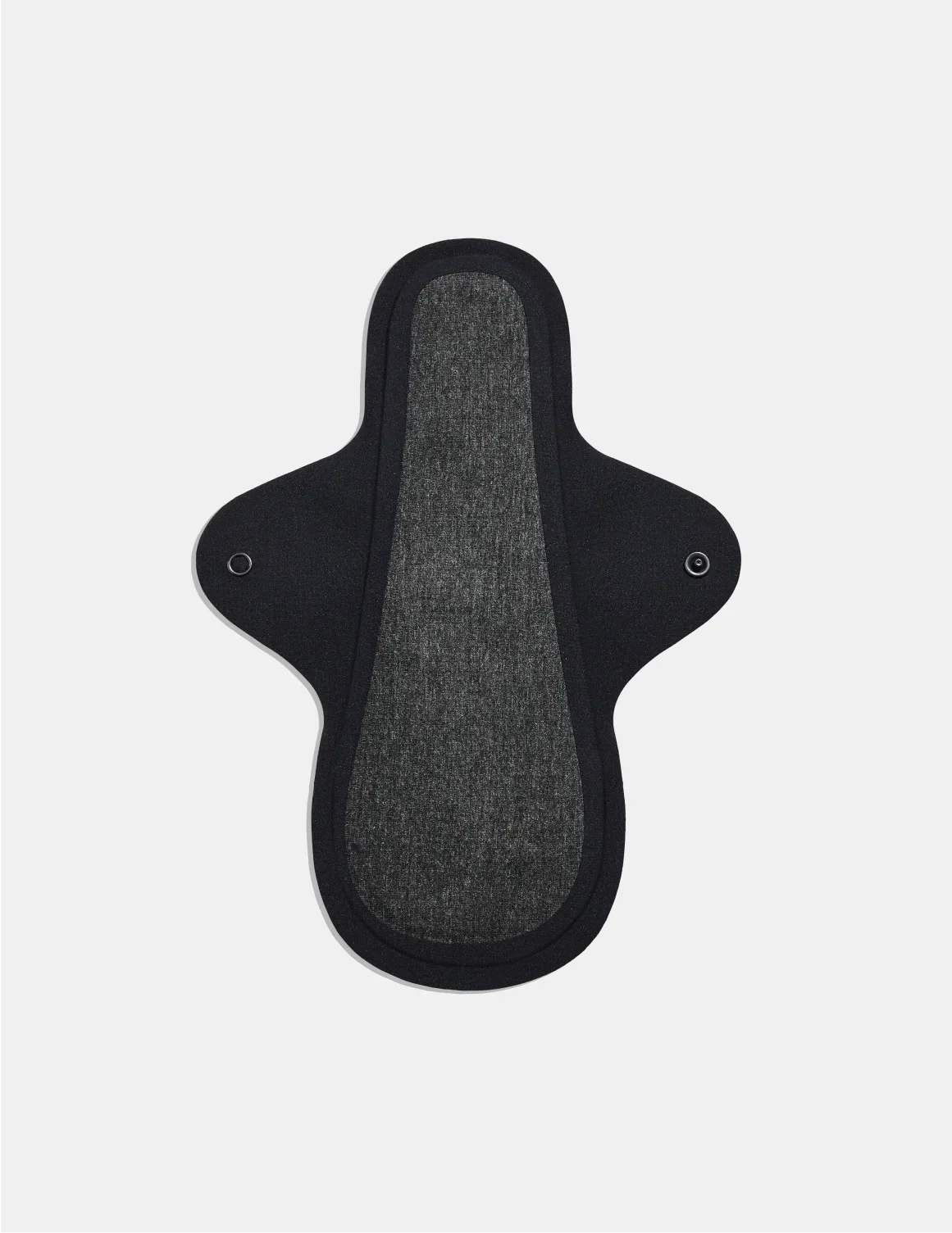 Teen Super Leakproof Reusable Snap Pads shown front-facing against a light gray background – Black – view 1 of 5