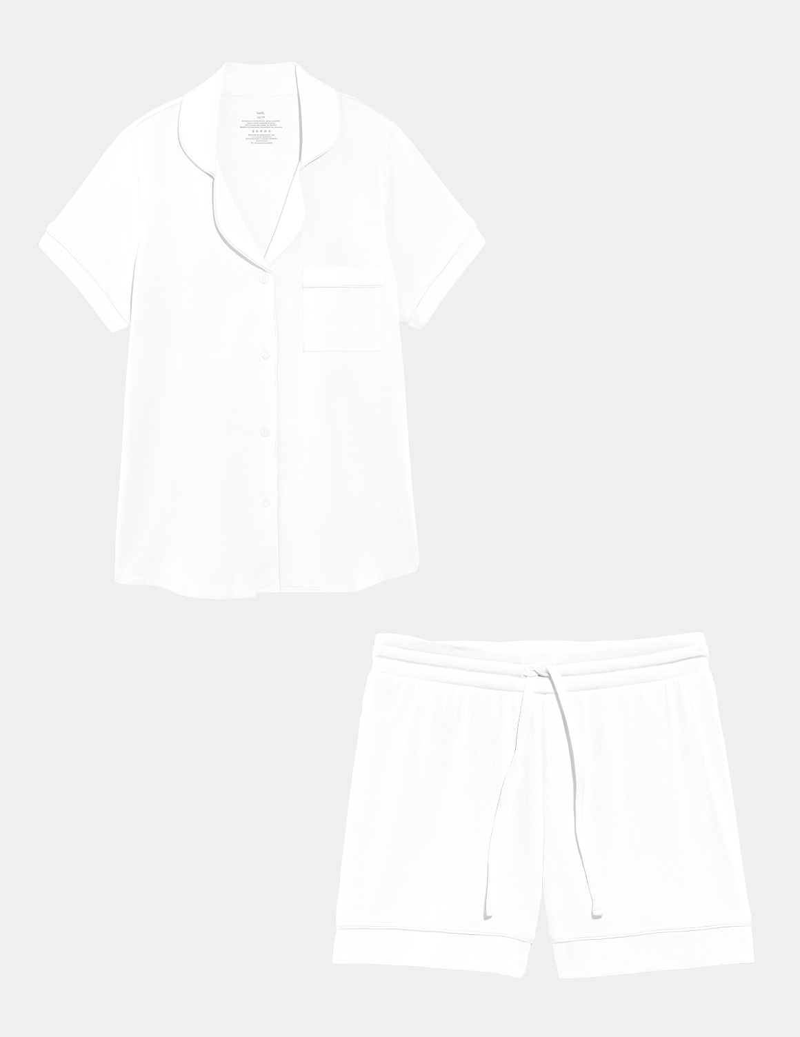 Modal Short Sleeve Sleep Set shown front-facing against a light gray background – White – view 11 of 27