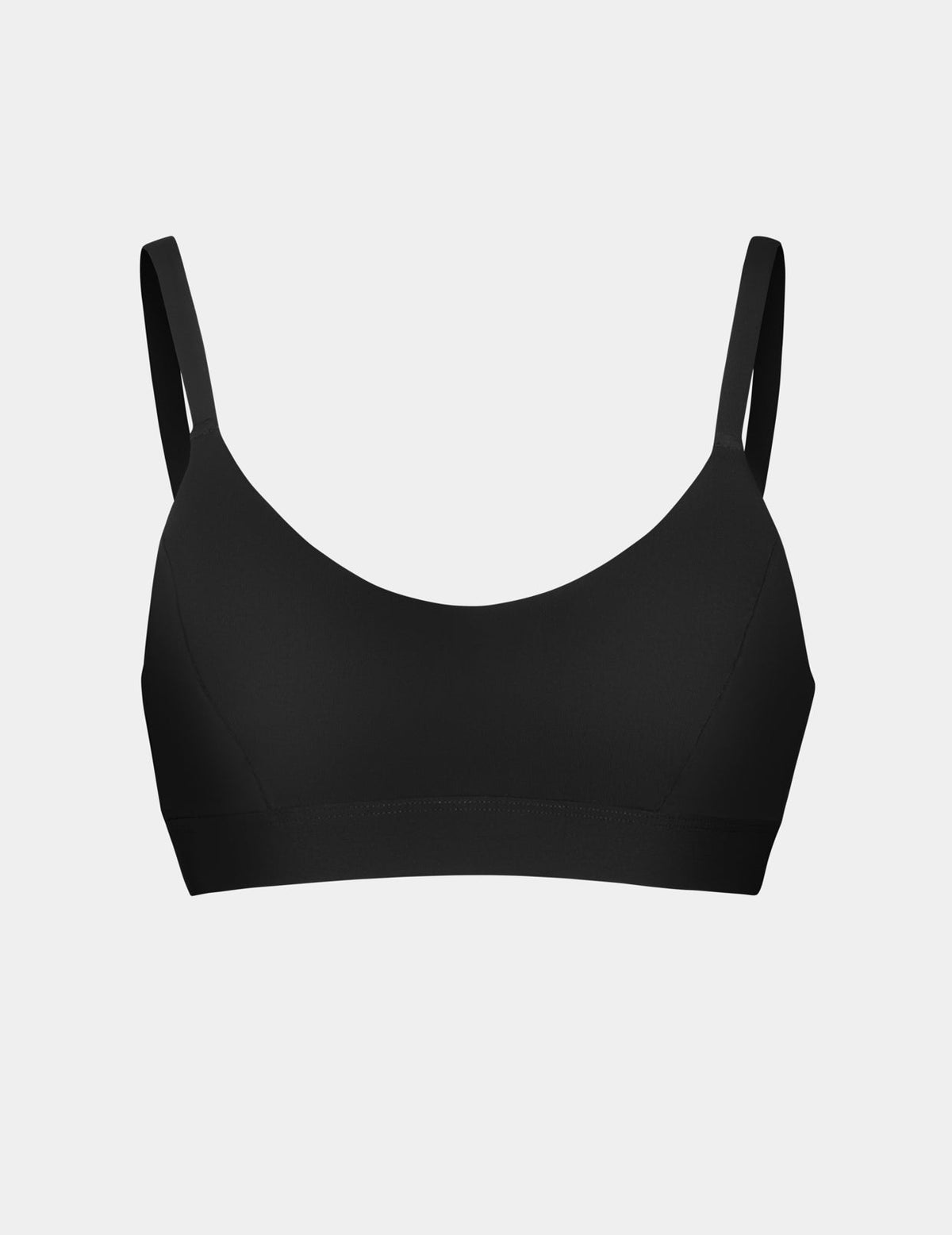 Scoop Bikini Top shown front-facing against a light gray background – Black – view 6 of 8