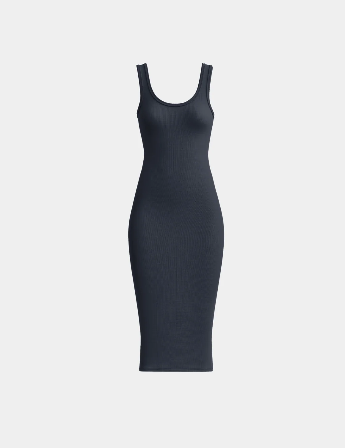 SculptRib™ Cotton Tank Dress shown front-facing against a light gray background – Twilight Navy – view 11 of 19