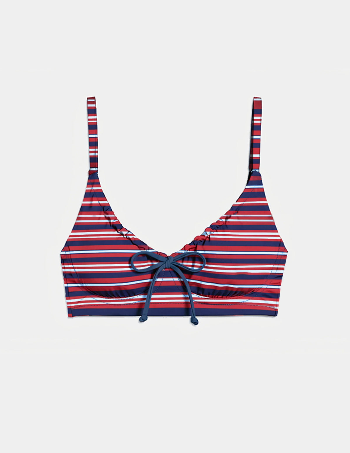 Teen Front Tie Bikini Top shown front-facing against a light gray background – Sailor – view 5 of 11