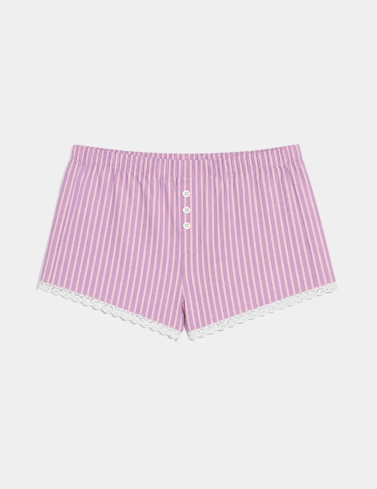 Teen Super Leakproof® Mini Sleepover Boxer shown front-facing against a light gray background – Lilac Stripe – view 5 of 14