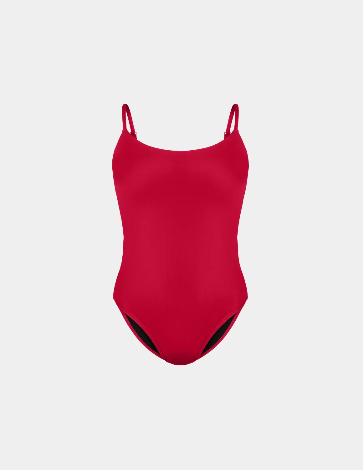 Leakproof Sculpt Classic One Piece Swimsuit shown front-facing against a light gray background – Cherry – view 5 of 22