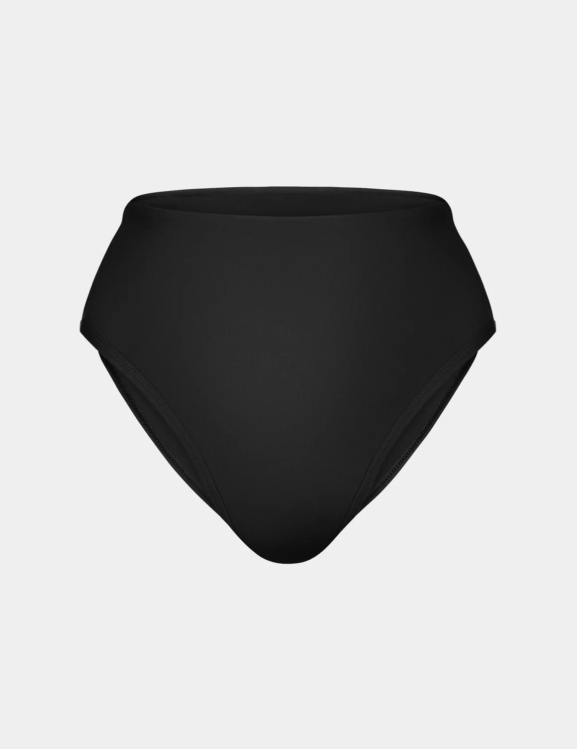 Leakproof Sculpt High Rise Bikini Swim Bottom shown front-facing against a light gray background – Black – view 7 of 21