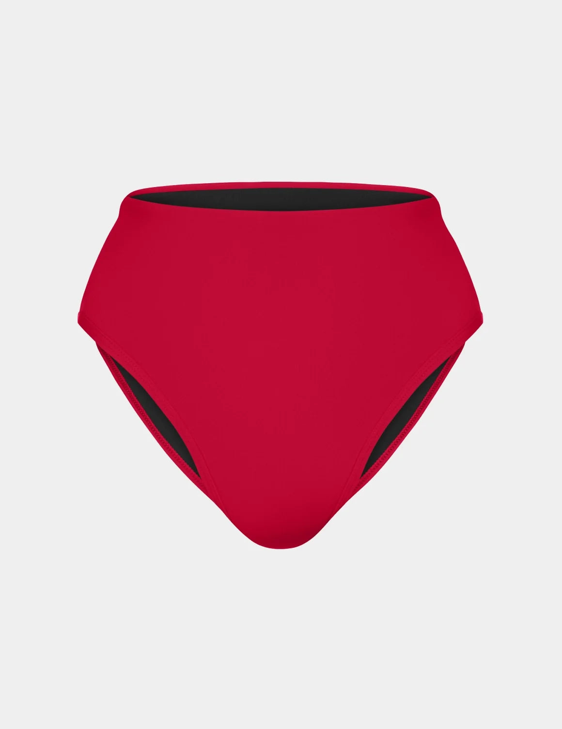 Leakproof Sculpt High Rise Bikini Swim Bottom shown front-facing against a light gray background – Cherry – view 5 of 21