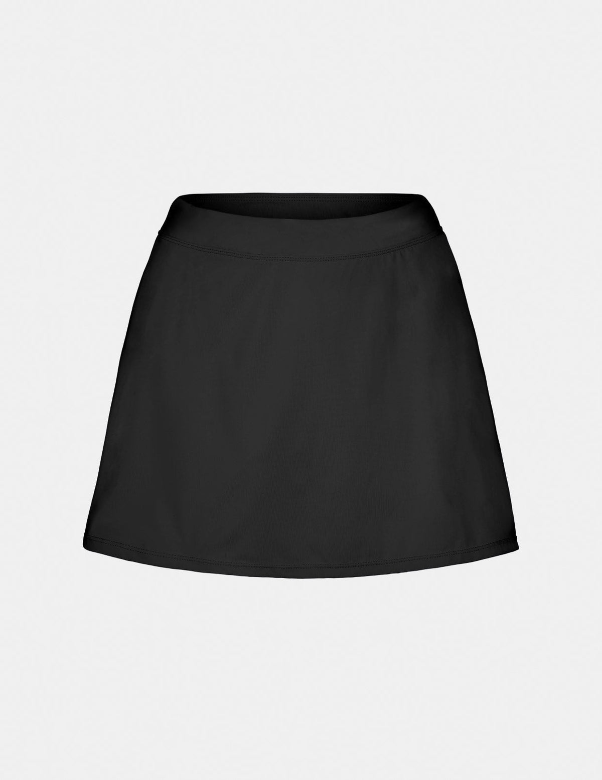 Leakproof Swim Skirt shown front-facing against a light gray background – Black – view 2 of 7