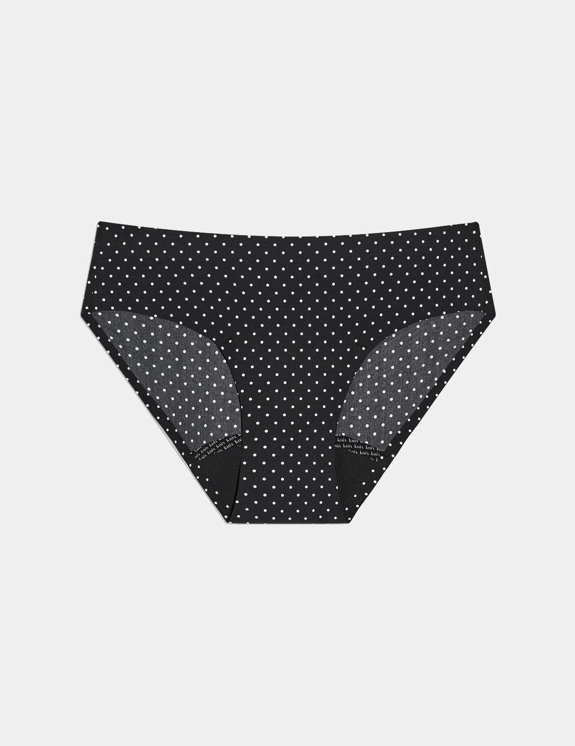 Leakproof UltraThin No-Show Bikini shown front-facing against a light gray background – Black with White Polka Dot – view 2 of 47