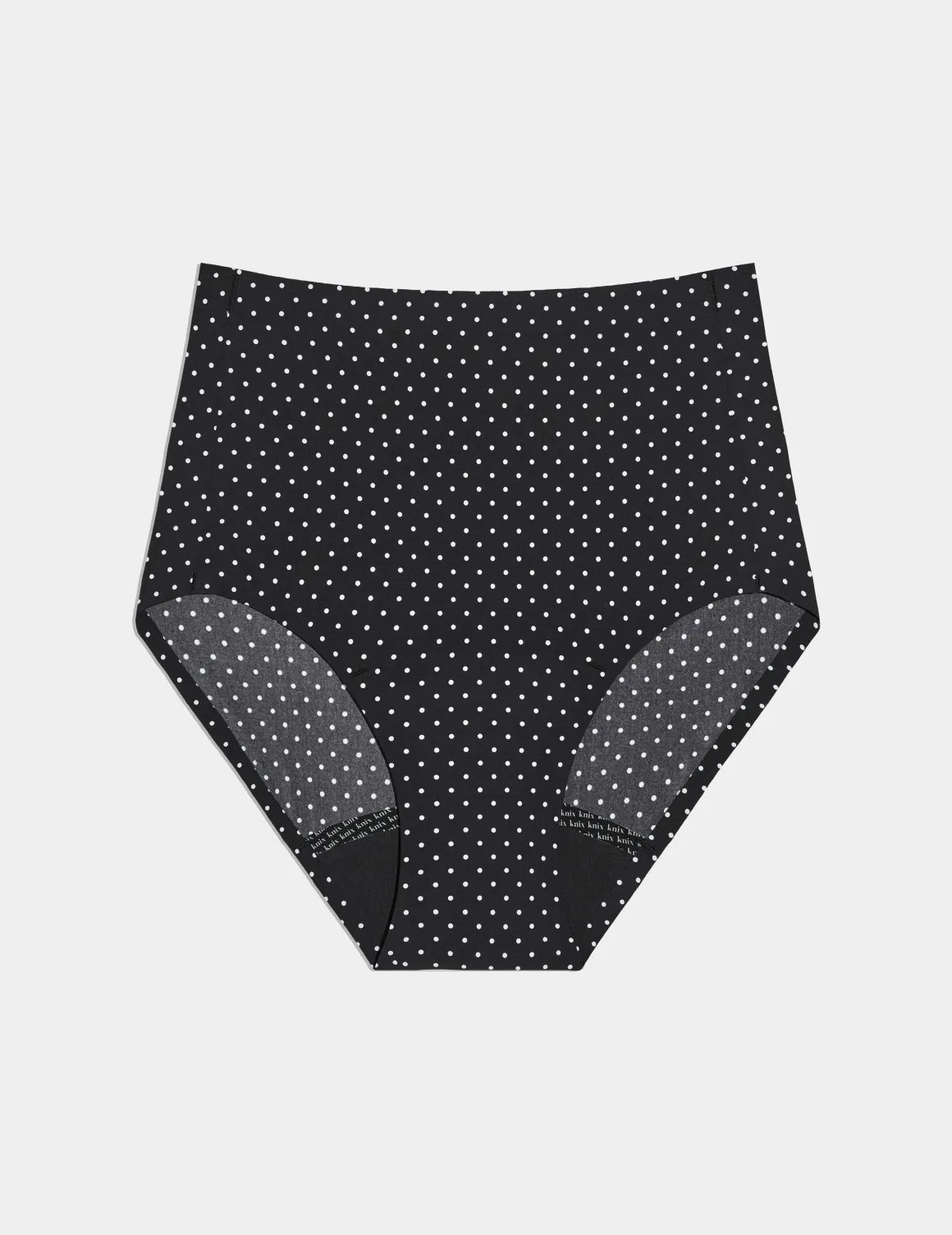 Leakproof UltraThin No-Show High Rise shown front-facing against a light gray background – Black with White Polka Dot – view 2 of 40