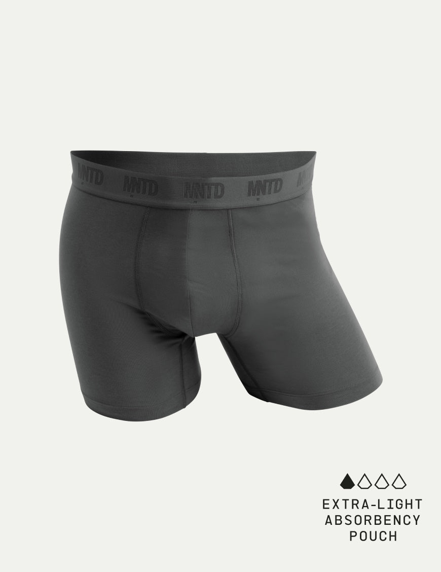 Men's Best Damn™ Cotton Modal Boxer Brief 5" shown front-facing against a light gray background – Pewter – view 1 of 16